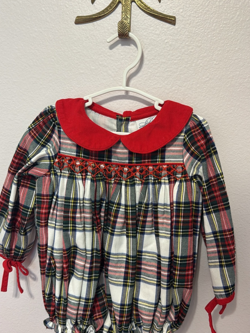 18 M Plaid Christmas Girls Romper
